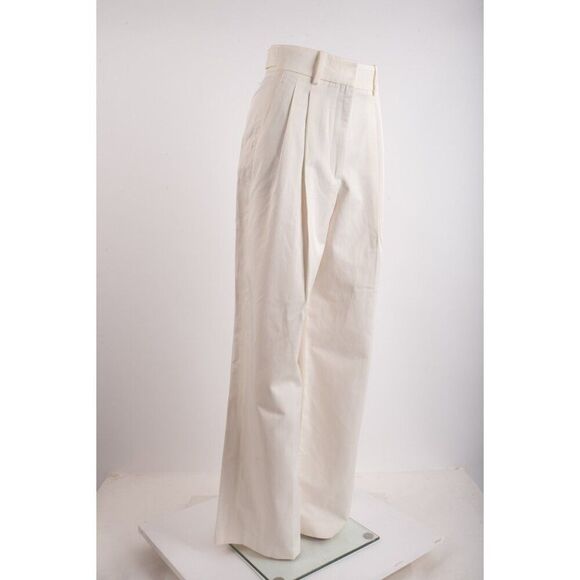 Zara Womans Pants Size M Ecru off White Wide Leg High Waist 7149/043 NWT - Picture 3 of 8